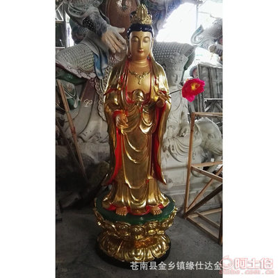 緣仕達工藝品廠 專業(yè)定制木雕佛像西方三圣彩繪座像，打造信仰藝術(shù)的精品